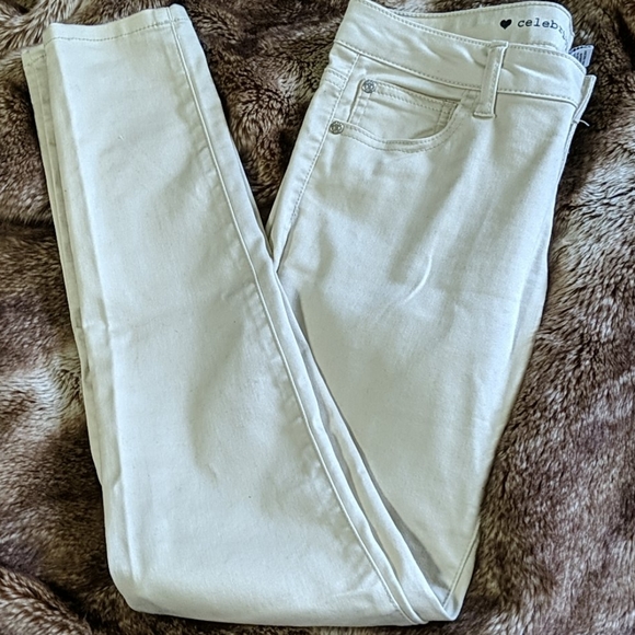 Celebrity Pink Pants - Celebrity Pink Skinny Pants in Cream